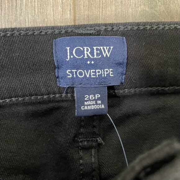J Crew Stovepipe Straight Signature Stretch Crop Frayed Hem Jeans US Women's 26P - Picture 6 of 8